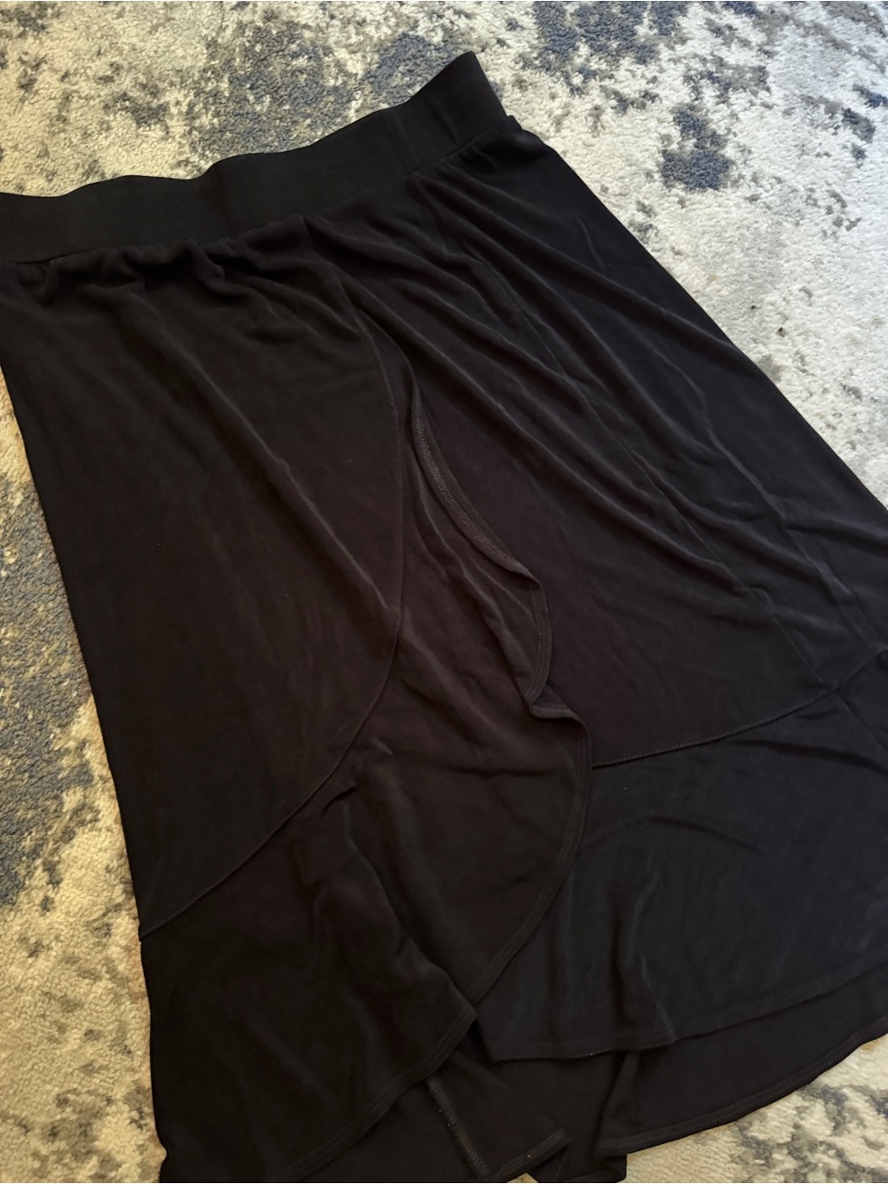Chico's Travelers Black Maxi Wrap-Front Skirt Size 2 - Picture 2 of 5
